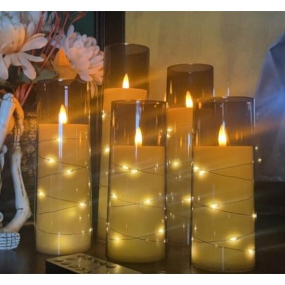Flameless LED Candles with Timer 5 Pc Flickering Flameless Candles - Picture 1 of 1